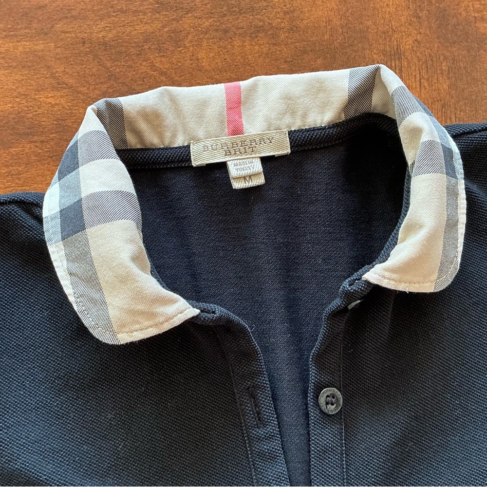 Burberry Brit Black Novacheck Collar Polo Shirt - Picture 5 of 11